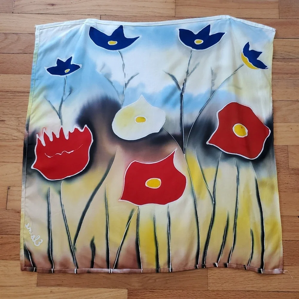 Elaine Signed Square Bandana‎ Scarf Floral 22